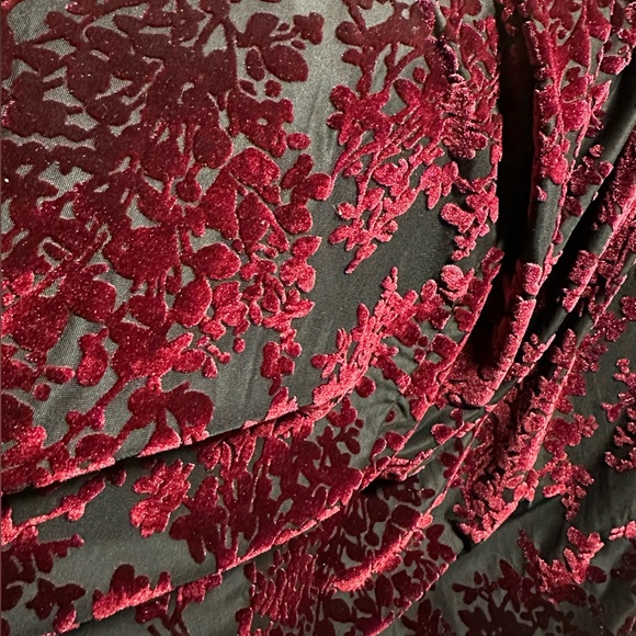 DRESS THE POPULATION Erica Velvet Maxi Wrap Dress Gown Hi Low Hem Sz Med - $178 - Picture 11 of 13